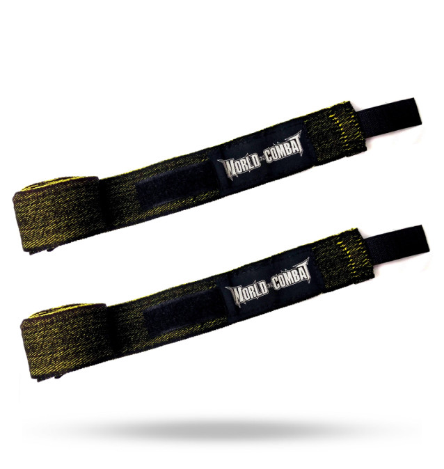 Bandagem Elástica World Combat - Preto e Amarelo (3 metros)