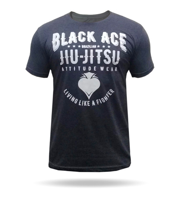 Camiseta Black Ace BJJ - Chumbo