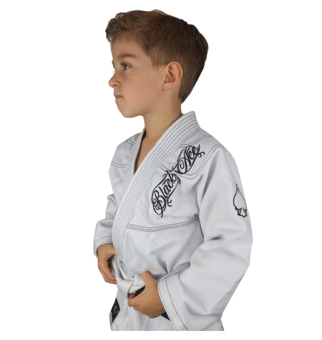 Kimono INFANTIL Trançado Black Ace Player - Branco