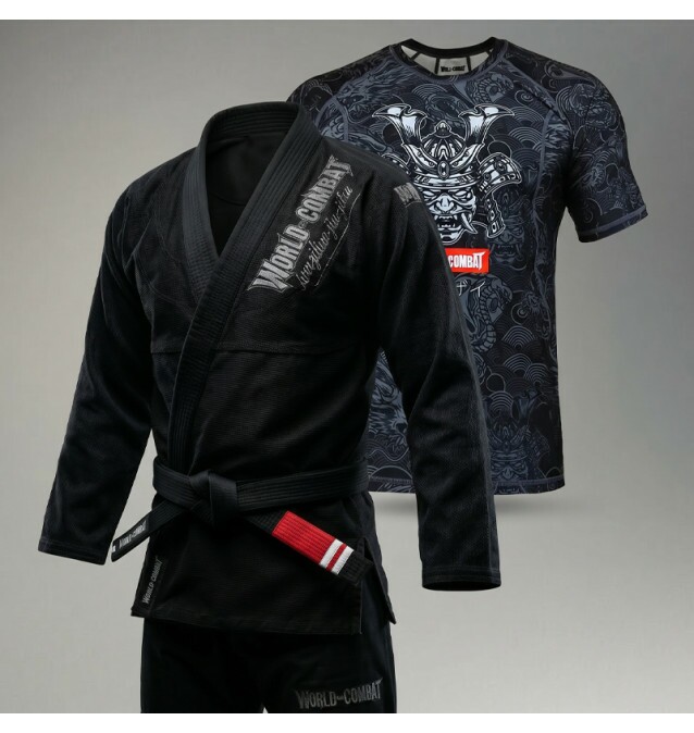 Kit: Kimono World Combat BJJ + Rash Guard World Combat Samurai Warrior