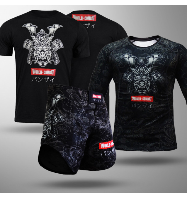 Kit: Camiseta Samurai Warrior + Rash Guard Samurai Warrior + Bermuda Samurai Warrior