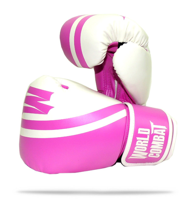Luva World Combat Sport Training - Rosa e Branco