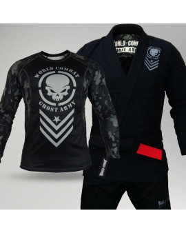 Kit: Kimono World Combat Ghost Army + Rash Guard