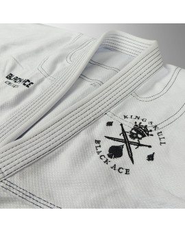 Kimono INFANTIL Trançado Black Ace King Skull - Branco