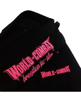 Kimono World Combat BJJ - Preto e Rosa