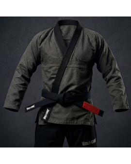 Kimono World Combat Jiu-Jitsu Shield - Chumbo e Preto