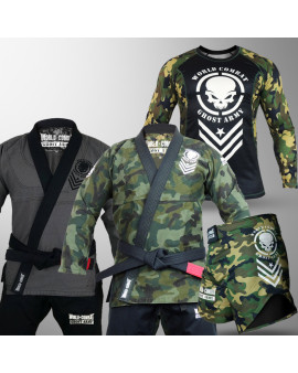 Kit: 2 Kimono World Combat Ghost Army + Rash Guard World Combat Ghost Army + Fight Short World Combat Ghost Army