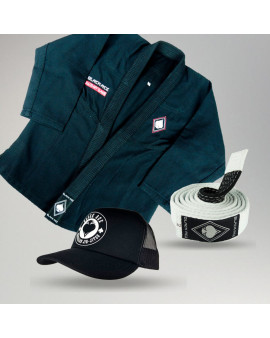 Kit: Kimono Infantil Black Ace + Faixa Black Ace + Boné Kids