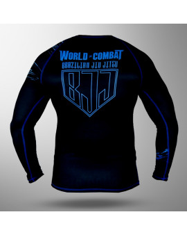 Rash Guard World Combat BJJ Competidor - Preto e Azul