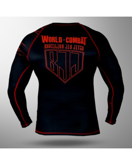 Rash Guard World Combat BJJ Competidor - Preto e Vermelho
