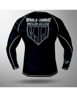 Rash Guard World Combat BJJ Competidor - Preto e Branco