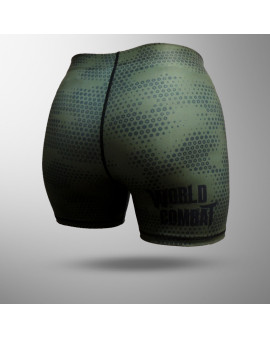 Short Compressão Feminino World Combat Tatical - Verde Militar