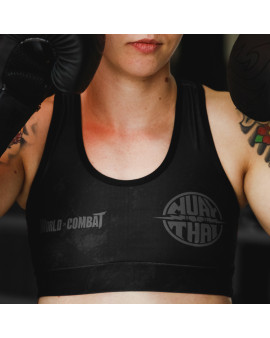 Top Feminino World Combat Muay Thai Power - Preto