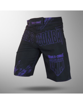 Bermuda World Combat BJJ Competidor - Preto e Roxo