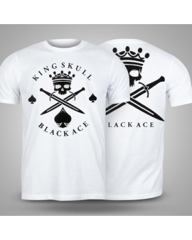 Camiseta Black Ace King Skull - Branco