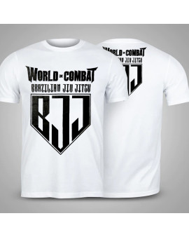 Camiseta World Combat BJJ Competidor - Branco e Preto