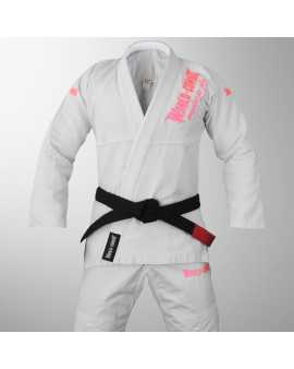 Kimono World Combat BJJ - Branco e Rosa