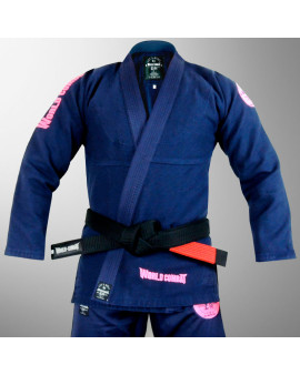 Kimono World Combat New Let's Roll - Marinho e Pink