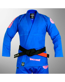 Kimono Feminino World Combat New Let's Roll - Azul e Rosa