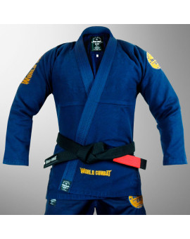 Kimono World Combat New Let's Roll - Marinho e Dourado