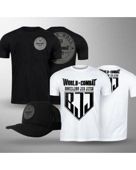 Kit: Camiseta World Combat Let's Roll + Camiseta BJJ Competidor + Boné World Combat Let's Roll