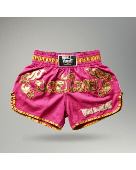 Short Muay Thai World Combat Thailand Style - Pink Gold