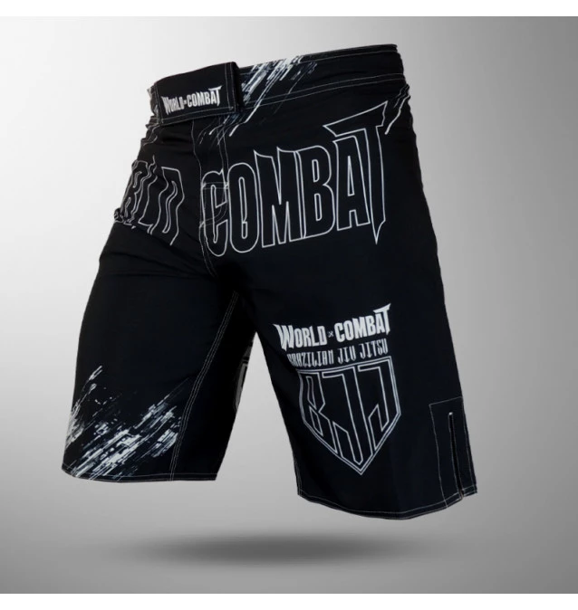 Bermuda World Combat BJJ Competidor - Preto e Branco