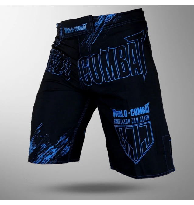 Bermuda World Combat BJJ Competidor - Preto e Azul