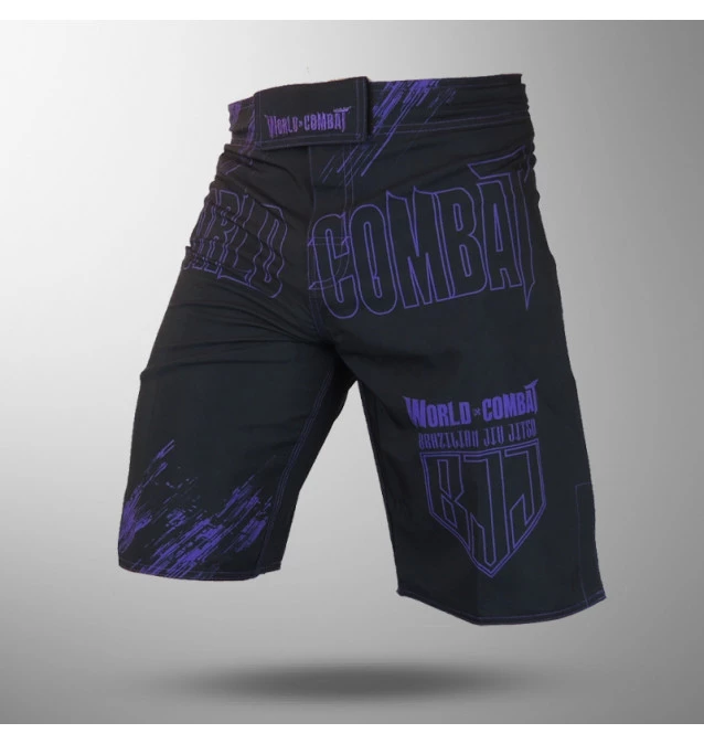 Bermuda World Combat BJJ Competidor - Preto e Roxo