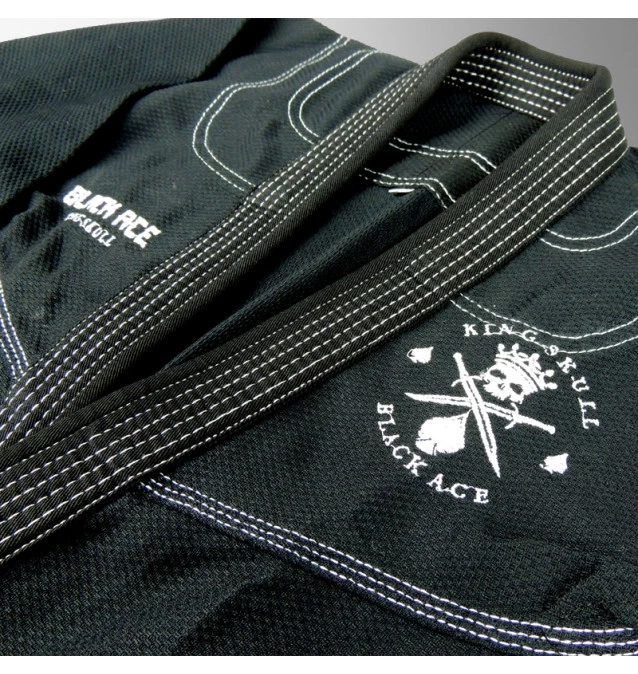 Kimono INFANTIL Trançado Black Ace King Skull - Preto