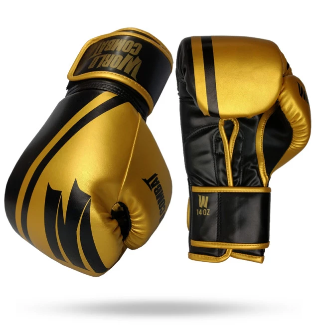 Luva World Combat Pro Series - Preto e Dourado