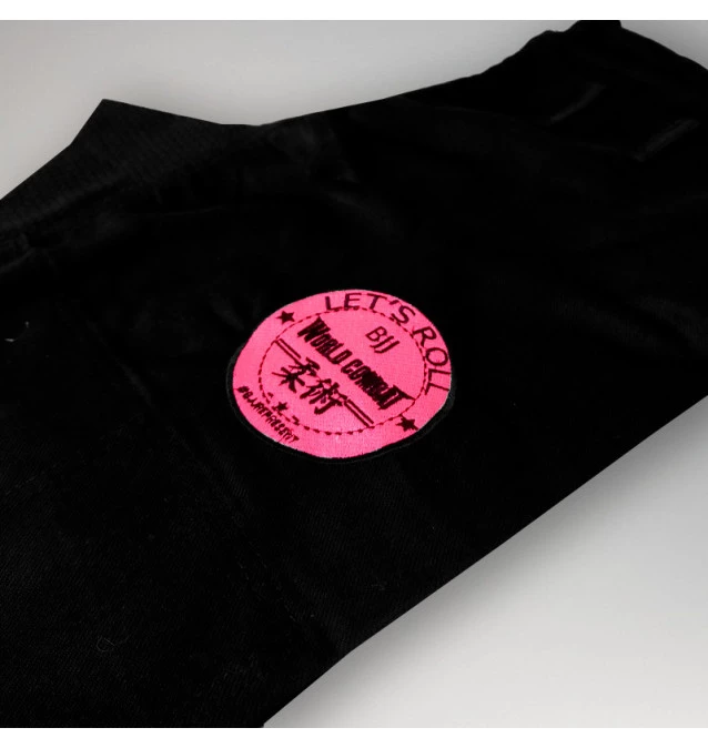Calça Jiu-Jitsu Avulsa World Combat New Let's Roll - Preto e Rosa