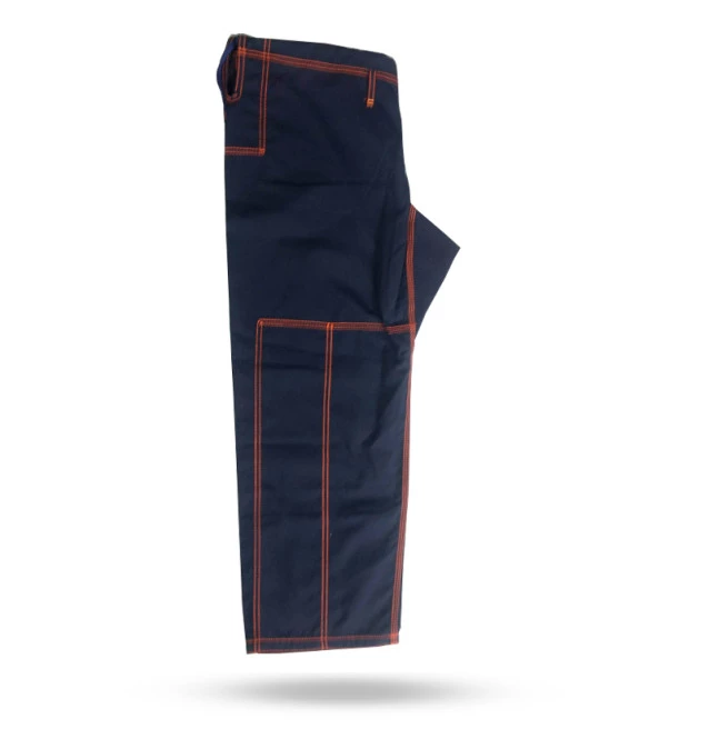 Calça Rip Stop Jiu-Jitsu Avulsa Competidor - Azul Marinho e Laranja