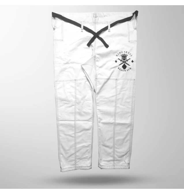 Calça Jiu-Jitsu Avulsa Black Ace King Skull - Branco