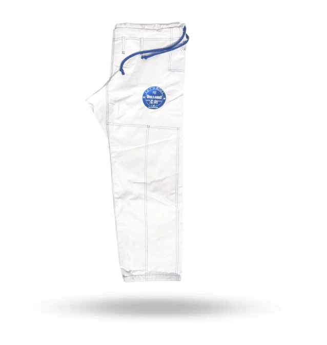 Calça Jiu-Jitsu Avulsa World Combat New Let's Roll - Branco e Azul