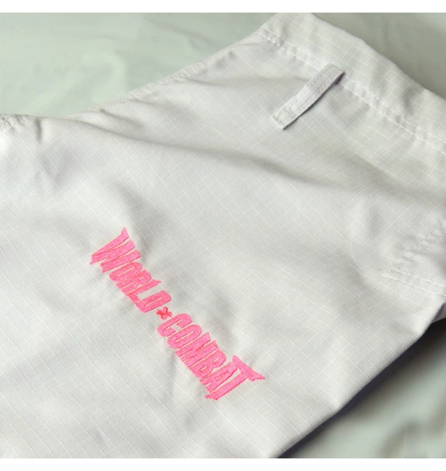 Calça Rip Stop World Combat BJJ Avulsa - Branco e Rosa