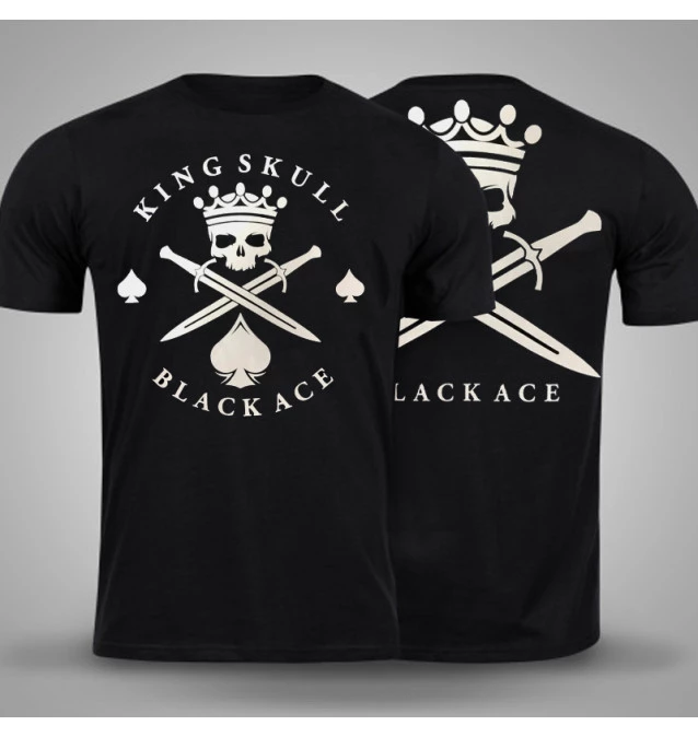 Camiseta Black Ace King Skull - Preto