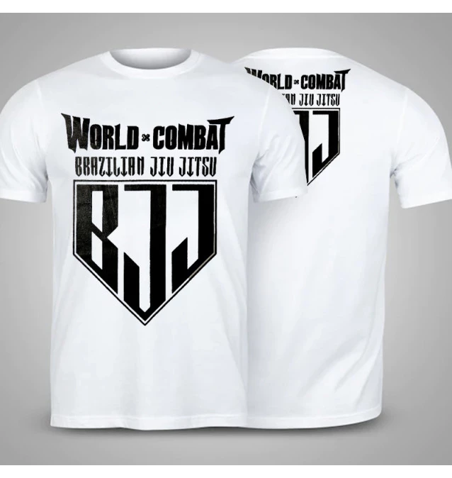 Camiseta World Combat BJJ Competidor - Branco e Preto