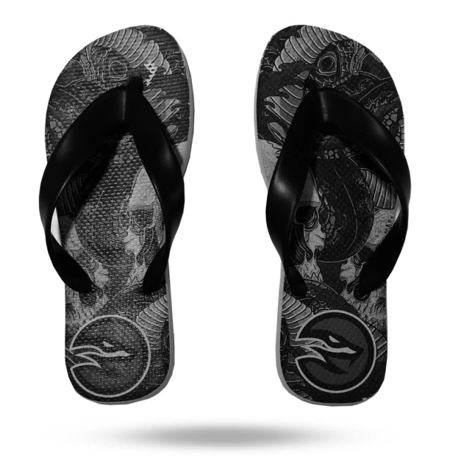 Chinelo Naja Extreme Tattoo - Preto e Branco