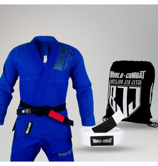 Kit: Kimono World Combat BJJ + Faixa + Mochila
