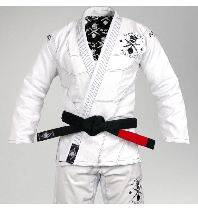 Kimono Black Ace King Skull - Branco