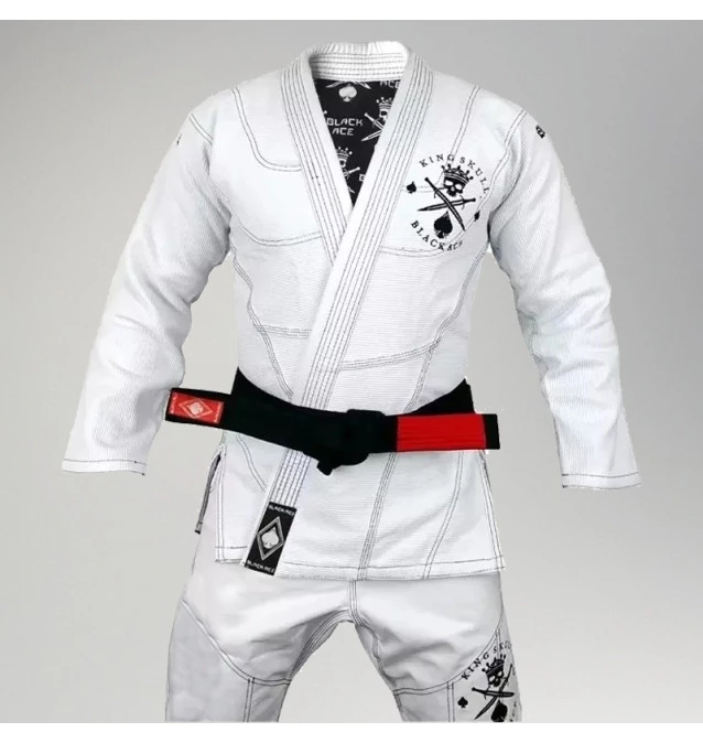 Kimono Black Ace King Skull - Branco