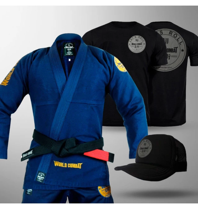 Kit: Kimono World Combat New Let's Roll + Boné World Combat Let's Roll + Camiseta Let's Roll