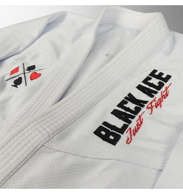 Kimono INFANTIL Trançado Black Ace Just Fight - Branco