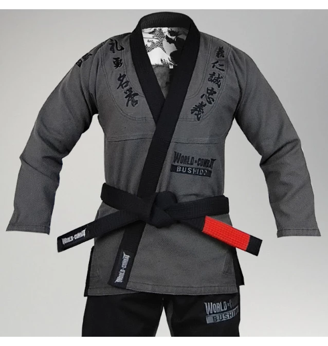 Kimono World Combat Bushido - Chumbo e Preto