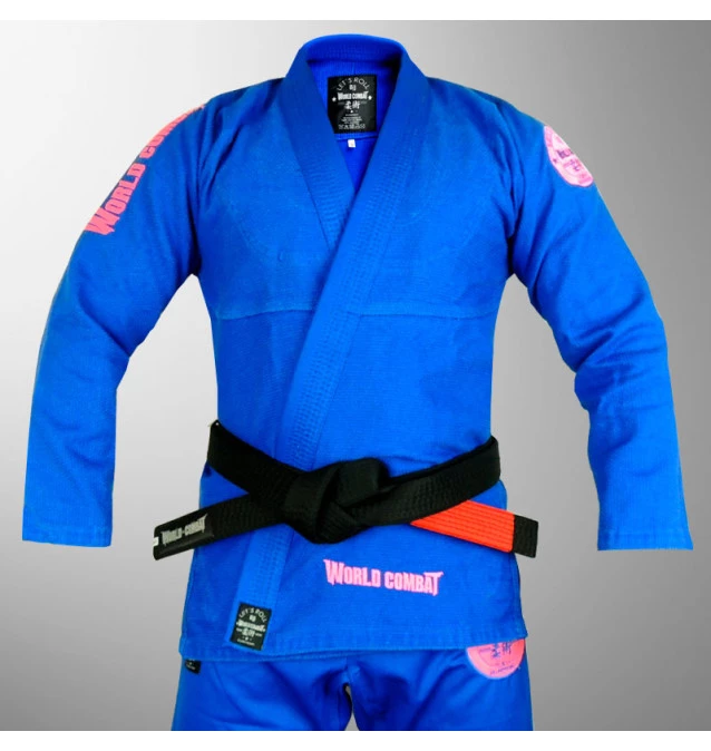 Kimono Feminino World Combat New Let's Roll - Azul e Rosa