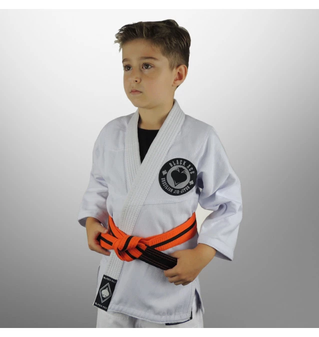 Kimono INFANTIL Trançado Gambler Black Ace - Branco