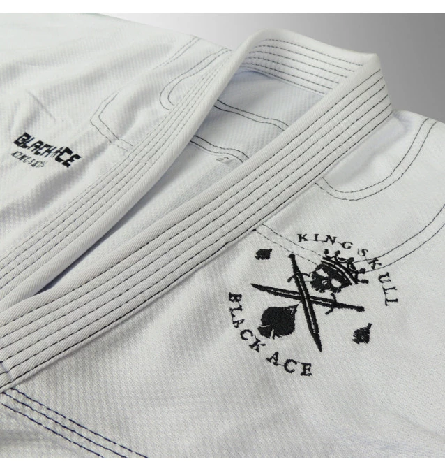 Kimono INFANTIL Trançado Black Ace King Skull - Branco