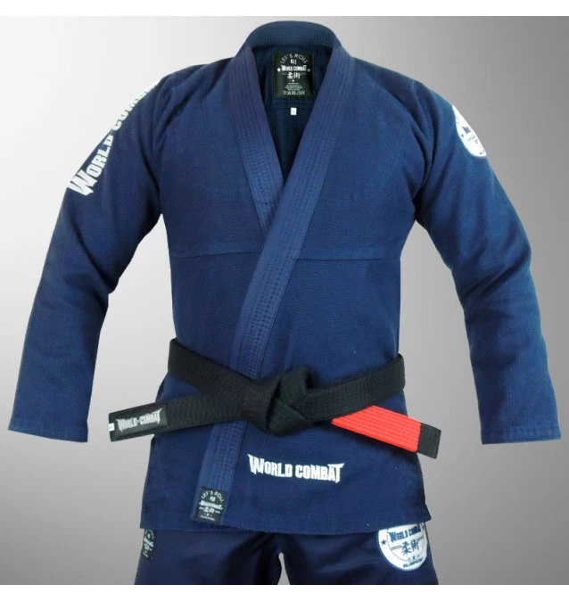 Kimono World Combat New Let's Roll - Marinho e Branco