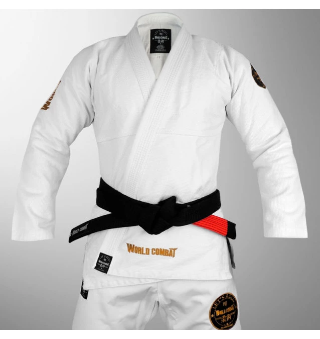 Kimono World Combat New Let's Roll - Branco e Dourado